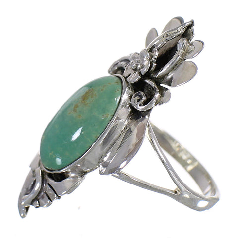 Turquoise Silver Jewelry Flower Ring Size 5-1/2 YX73713